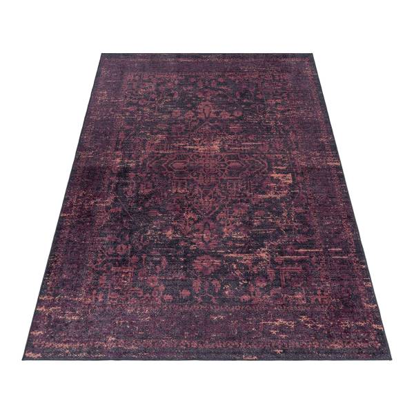 Laagpolig vloerkleed Fiesta type D polyester - rood - 80 x 150 cm
