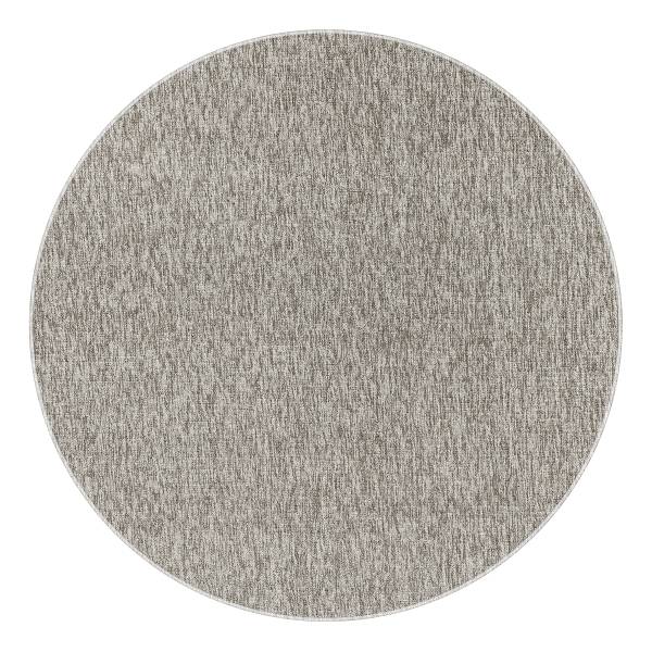 Kurzflorteppich Nizza rund Polypropylene / Polyester - Beige - Durchmesser: 160 cm