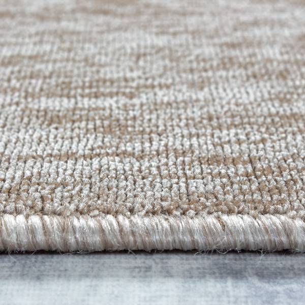 Kurzflorteppich Nizza rund Polypropylene / Polyester - Beige - Durchmesser: 160 cm