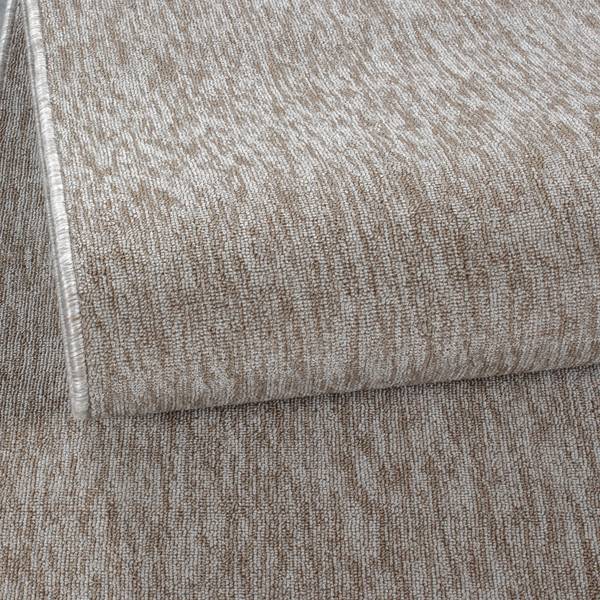 Kurzflorteppich Nizza rund Polypropylene / Polyester - Beige - Durchmesser: 160 cm