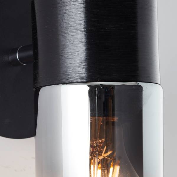 Lampada da parete Alia Ferro / Vetro fumé - Nero - 1 punto luce