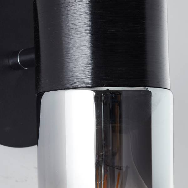 Lampada da parete Alia Ferro / Vetro fumé - Nero - 1 punto luce