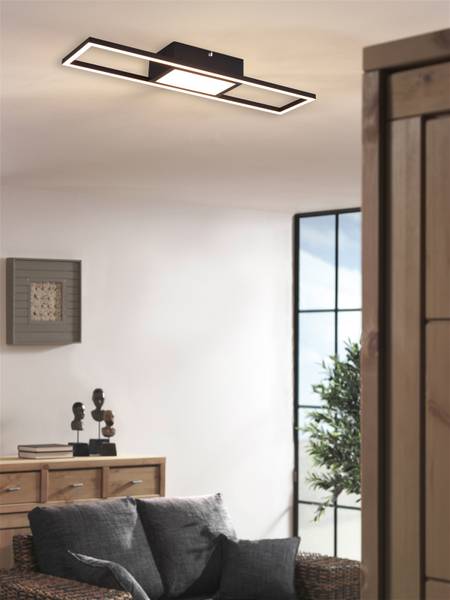 LED-Deckenleuchte Rigido Eisen - 1-flammig - Schwarz