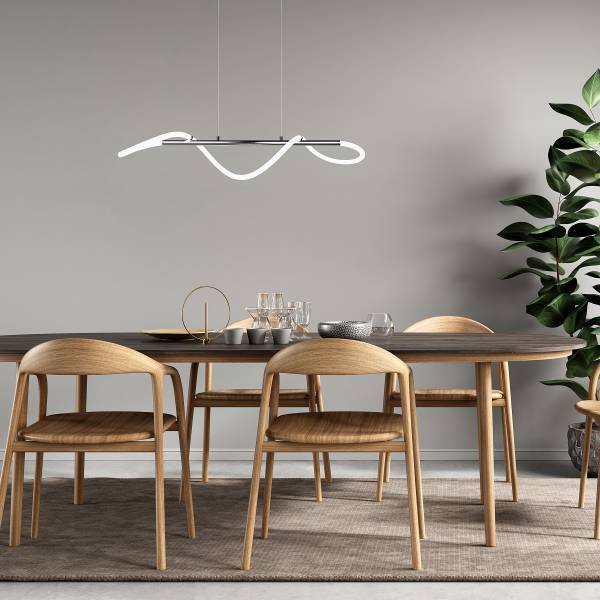 LED-Pendelleuchte Argos Eisen - Silber - 1-flammig
