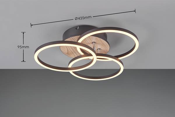 LED-Deckenleuchte Circle Eisen - 1-flammig - Braun