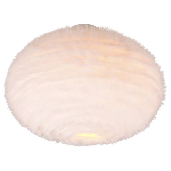 Deckenleuchte Furry Eisen / Polyester - Weiß - 2-flammig