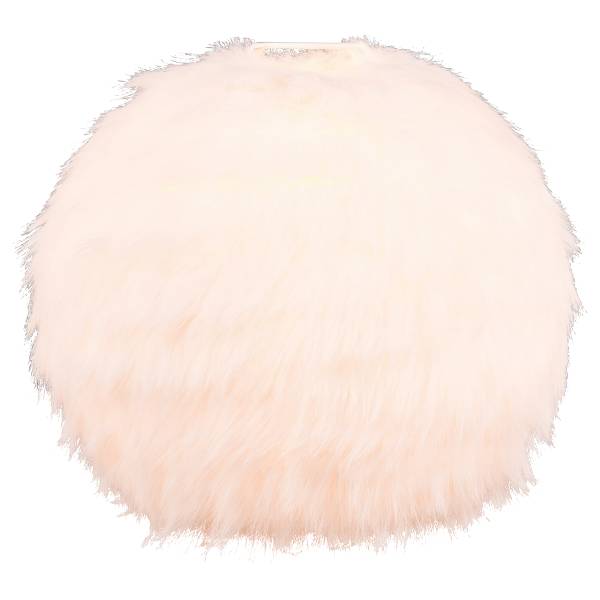 Tischleuchte Furry Eisen / Polyester - Weiß - 1-flammig