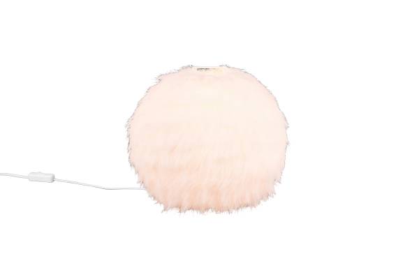 Tischleuchte Furry Eisen / Polyester - Weiß - 1-flammig