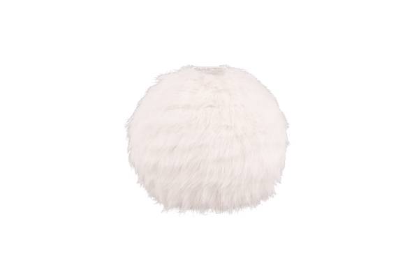 Tischleuchte Furry Eisen / Polyester - Weiß - 1-flammig