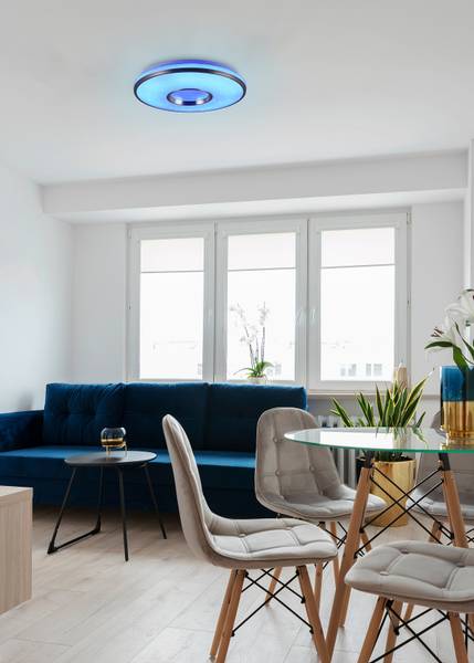 LED-Deckenleuchte Realta Kunststoff - Silber - 1-flammig
