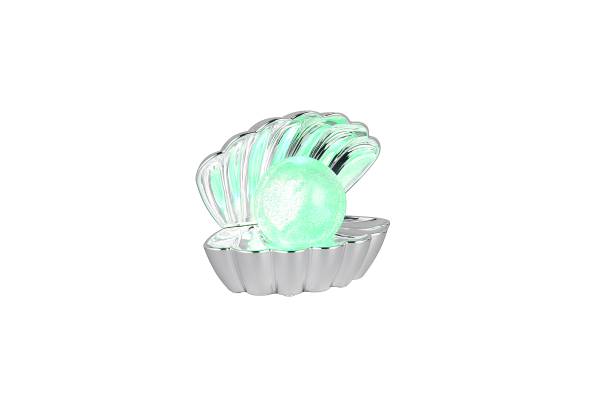 LED-Tischleuchte Shelly Kunststoff - Silber - 1-flammig