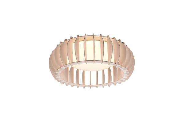 LED-Deckenleuchte Monte Eisen / Kiefer - Weiß - 1-flammig - Durchmesser: 40 cm