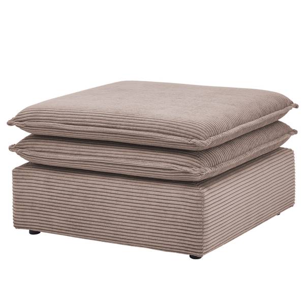 Repose-pieds capitonné Comalera Marron - Velours côtelé - 70 x 43 x 70 cm