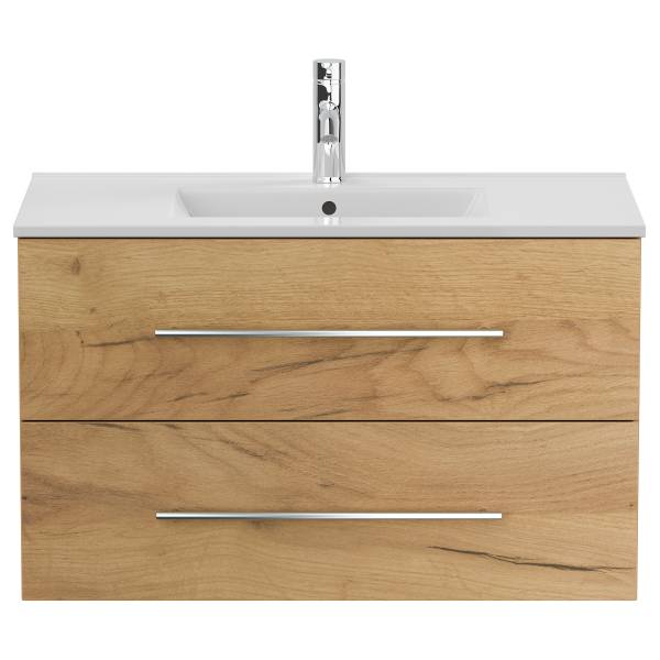 Enkele wastafel Homeline eikenhouten look - Breedte: 91 cm