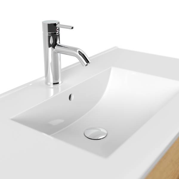 Enkele wastafel Homeline eikenhouten look - Breedte: 91 cm