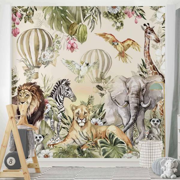 Fotomurale Acquerello Tessuto non tessuto - Multicolore - 240 x 240 cm