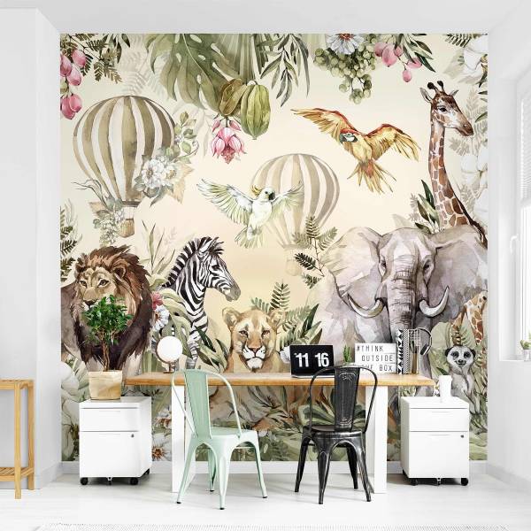 Fotomurale Acquerello Tessuto non tessuto - Multicolore - 240 x 240 cm