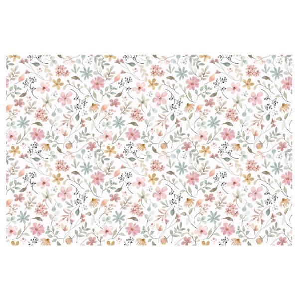 Fototapete Blumen Muster Aquarell Vlies - Mehrfarbig - 192 x 127 cm