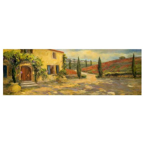 Quadro Toscana Canvas /  Abete massello - Giallo / Multicolore - 90 x 30 cm