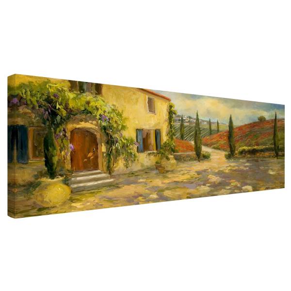 Quadro Toscana Canvas /  Abete massello - Giallo / Multicolore - 90 x 30 cm