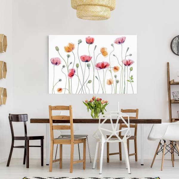 Quadro Party Canvas /  Abete massello - Bianco / Multicolore - 60 x 40 cm