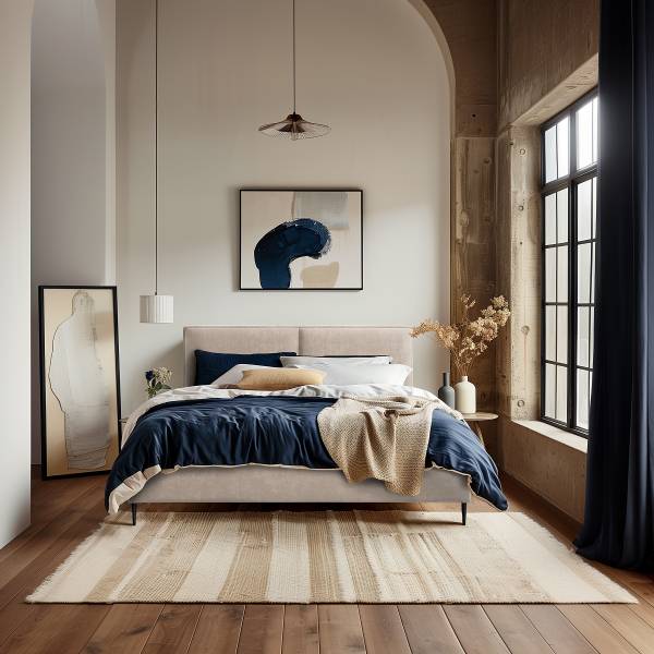 Polsterbett RENVILLE Chenille Pelagia: Beige - 180 x 200cm