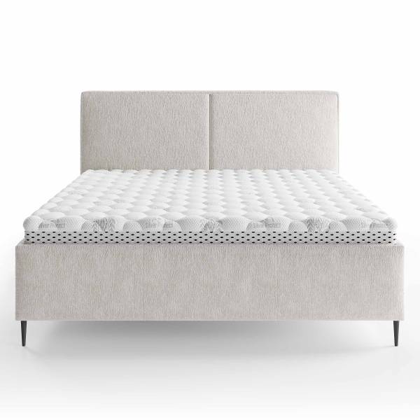 Polsterbett RENVILLE Chenille Pelagia: Beige - 180 x 200cm