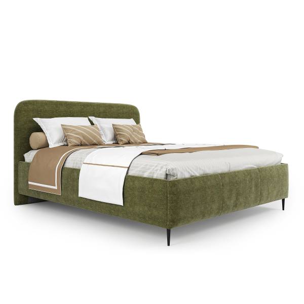 Polsterbett Mertell Typ B Chenille Relana: Moosgrün - 140 x 200cm