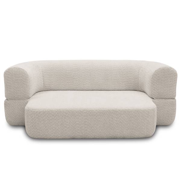 Schlafsofa LORA Bouclé Stoff Anouk: Hellgrau