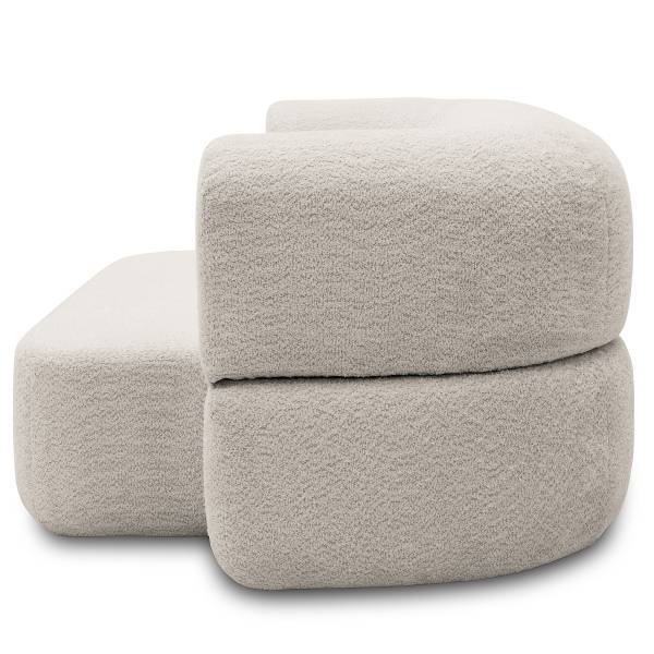 Schlafsofa LORA Bouclé Stoff Anouk: Hellgrau
