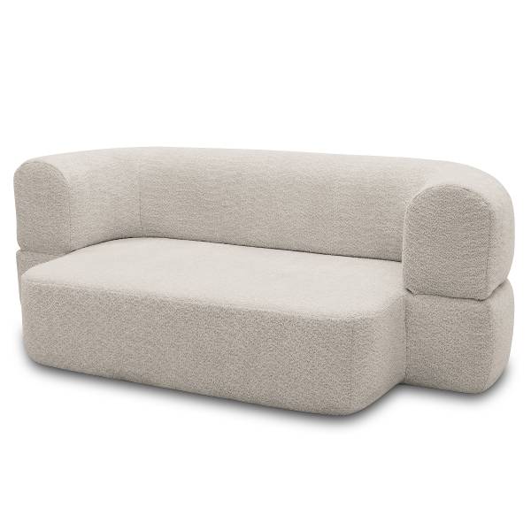 Schlafsofa LORA Bouclé Stoff Anouk: Hellgrau