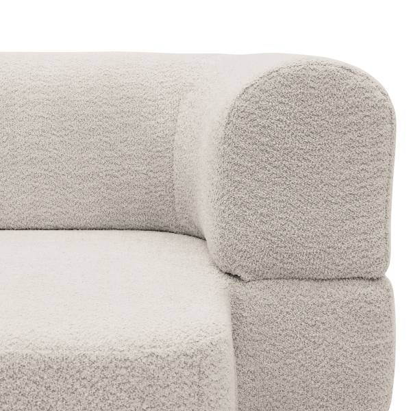 Schlafsofa LORA Bouclé Stoff Anouk: Hellgrau