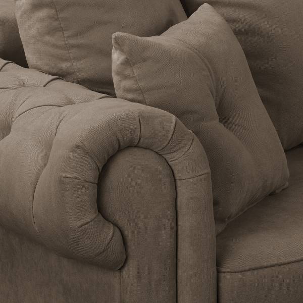 Hoekbank BISURA met chaise longue microvezel Sole: steengrijs - chaise longue vooraanzicht rechts - met slaapfunctie