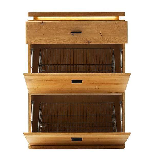 Scarpiera da parete Ellinwood - 75 cm Faggio parz. massello