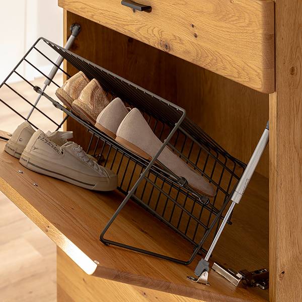 Scarpiera da parete Ellinwood - 75 cm Faggio parz. massello