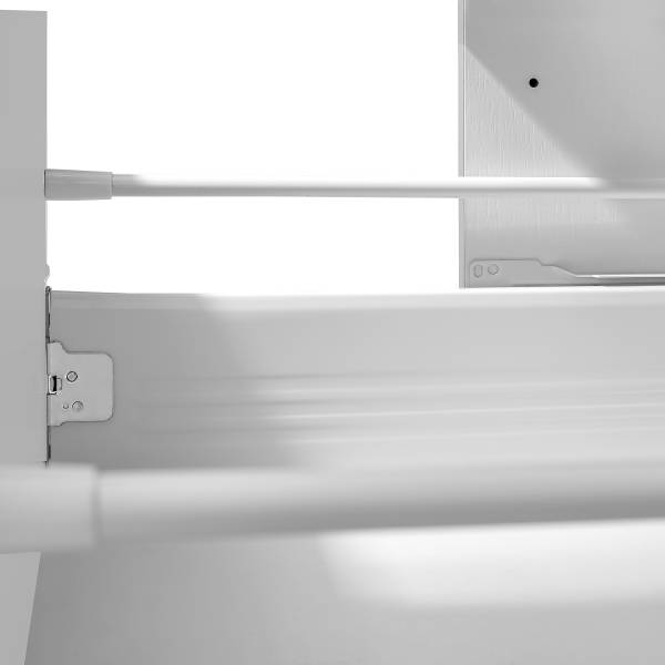 Autarke Küchenzeile EVERNDEN 300 cm Eiche Hell Dekor / Graphit - Mit Elektrogeräten - Ohne Kühlschrank