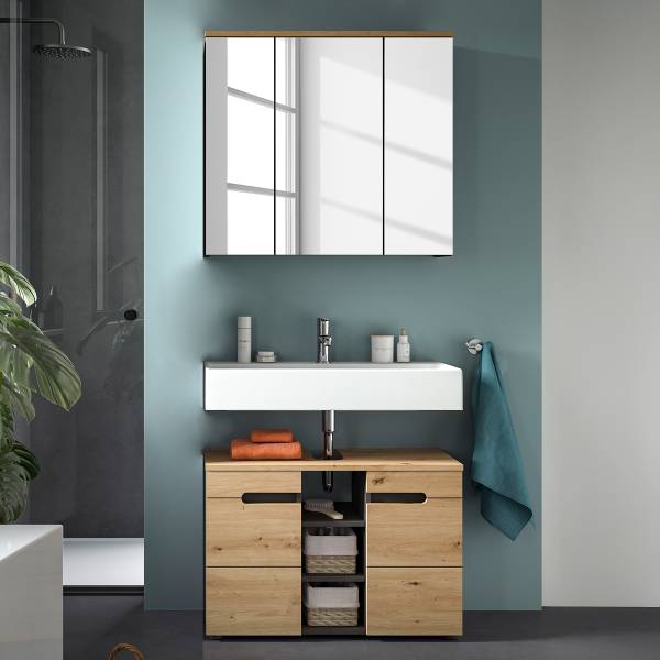 Set di 2 mobili Gaipai armadietto Effetto rovere Artisan / basalto