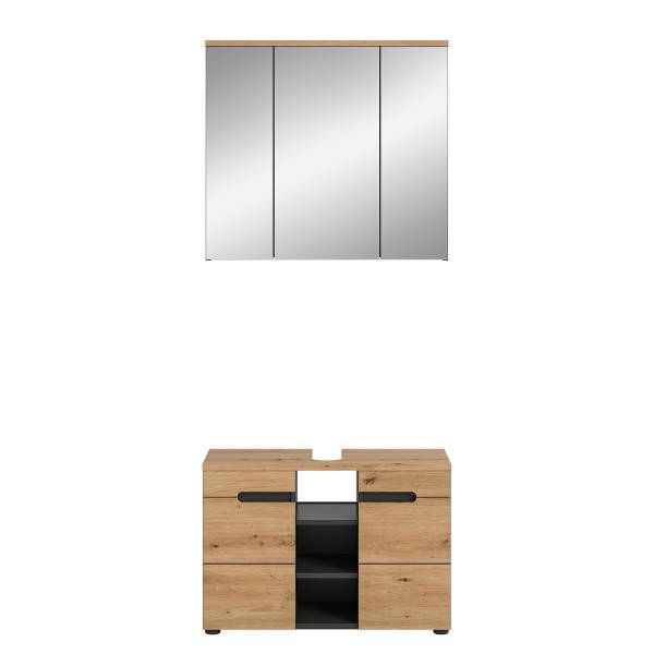 Set di 2 mobili Gaipai armadietto Effetto rovere Artisan / basalto