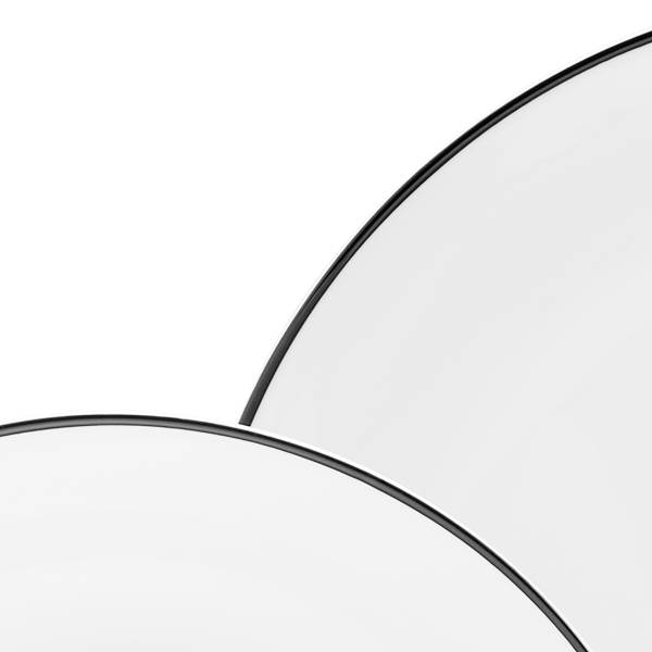 Tellerset Luna 18-teilig Weiß / Schwarz