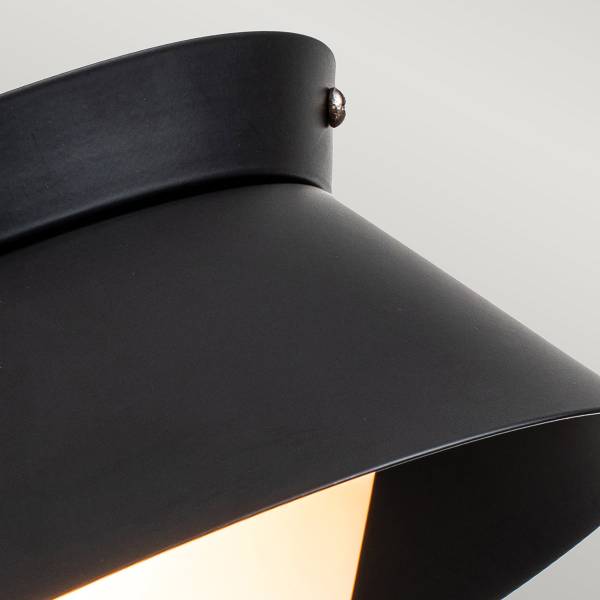 Lampada da soffitto Bowtie Nero - Acciaio - Vetro opale - 25 x 25 x 10 cm
