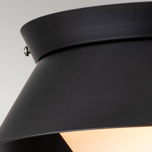 Lampada da soffitto Bowtie Nero - Acciaio - Vetro opale - 25 x 25 x 10 cm