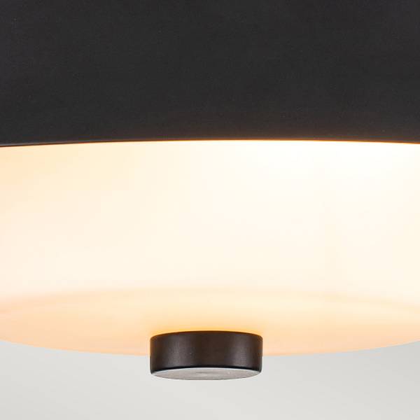 Lampada da soffitto Bowtie Nero - Acciaio - Vetro opale - 25 x 25 x 10 cm