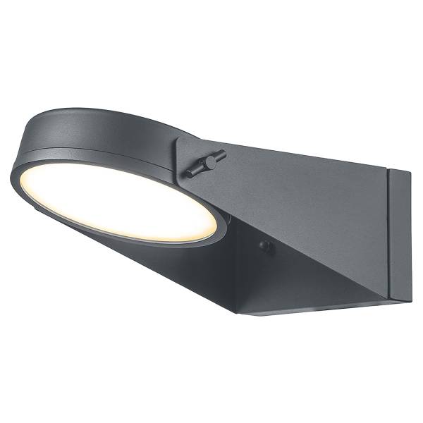 Wandleuchte Zola Stahl / Opalglas - Grau - 1-flammig