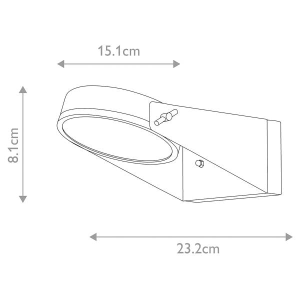 Wandleuchte Zola Stahl / Opalglas - Grau - 1-flammig