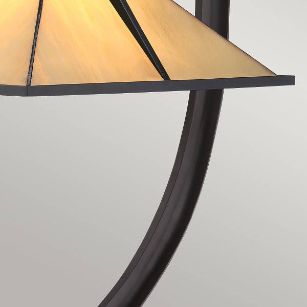 Tafellamp Pomeroy bruin - staal - gekleurd glas - 33 x 55 x 38 cm