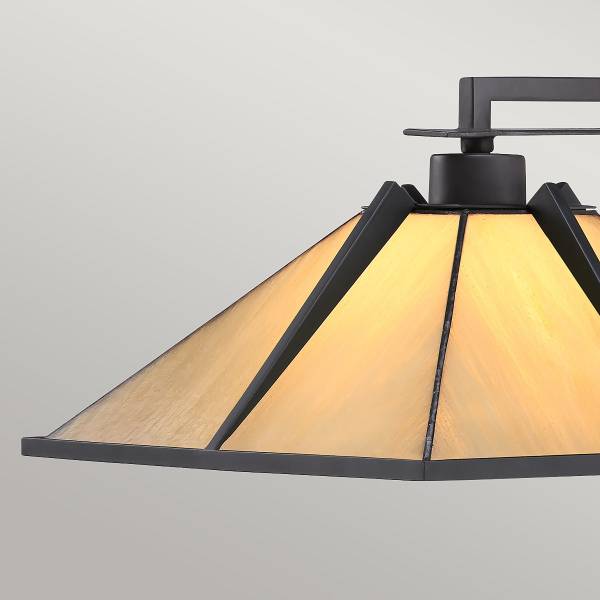 Tafellamp Pomeroy bruin - staal - gekleurd glas - 33 x 55 x 38 cm