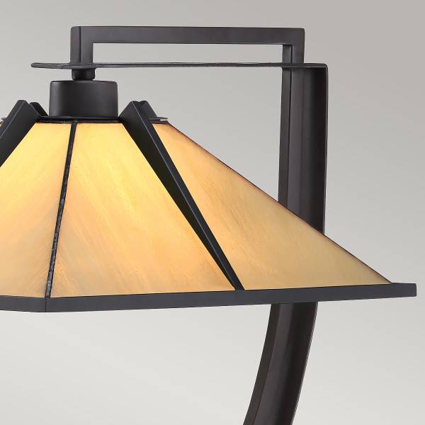 Tafellamp Pomeroy bruin - staal - gekleurd glas - 33 x 55 x 38 cm