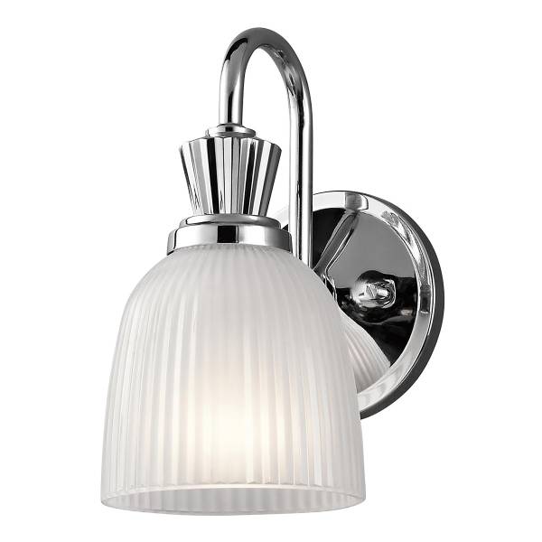 Wandleuchte Cora Stahl / Milchglas - Silber - Flammenanzahl: 1