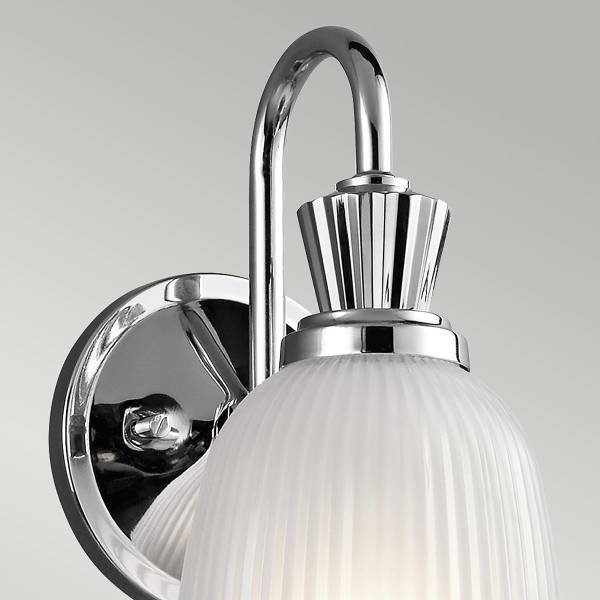 Wandleuchte Cora Stahl / Milchglas - Silber - Flammenanzahl: 1