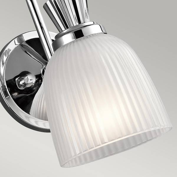 Wandleuchte Cora Stahl / Milchglas - Silber - Flammenanzahl: 1